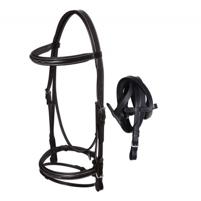 BRIGLIA CON RICAMI,FIBBIE INOX IMBOTTITA SARTORE